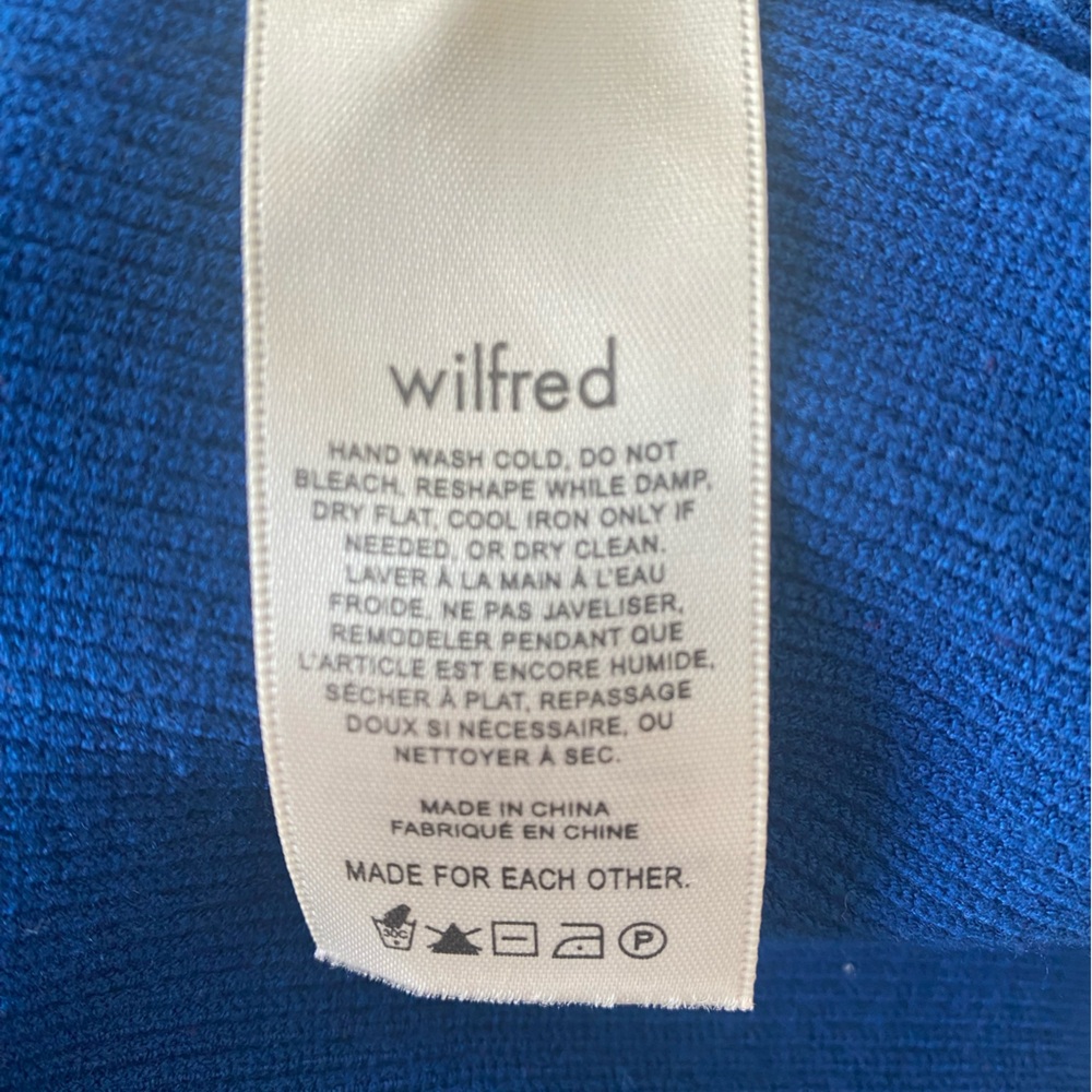 Aritzia Wilfred Tuscany Sweetheart Knit Sweater Blue Bodycon Size M - Picture 14 of 16